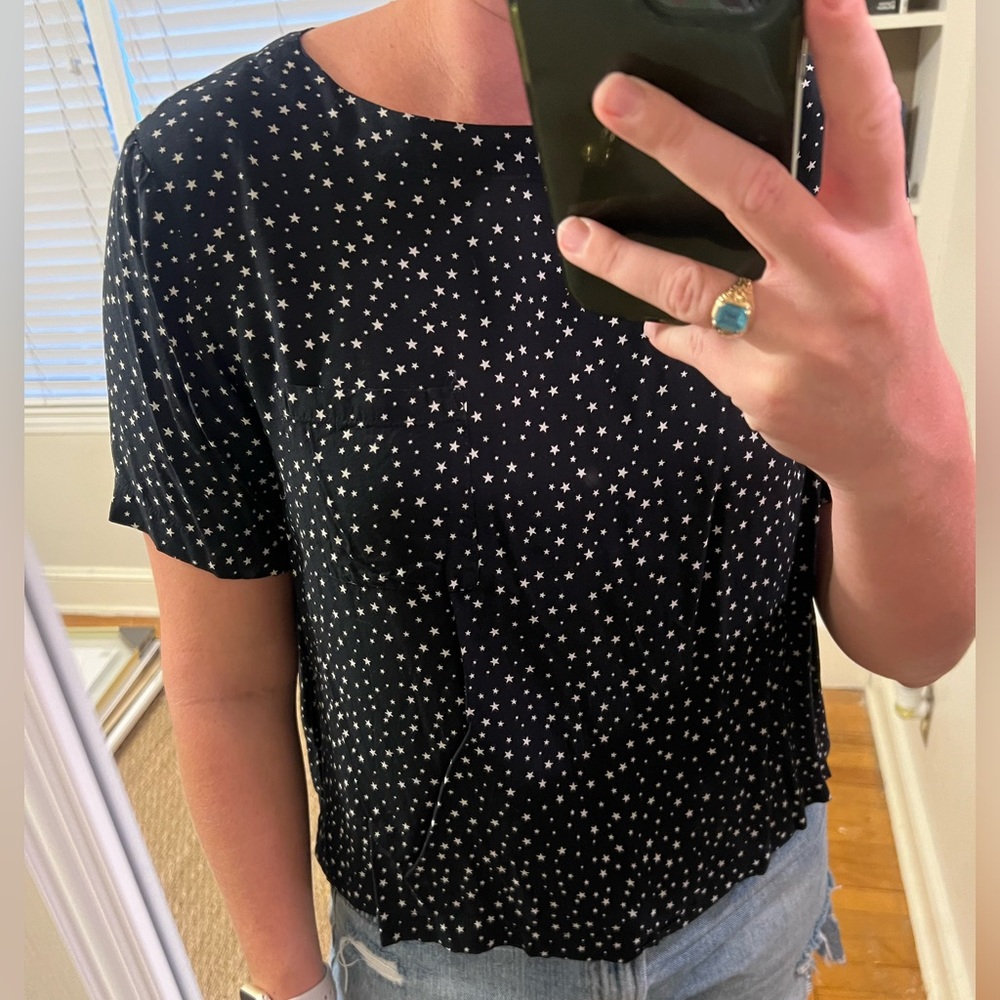 Black and White Star Top